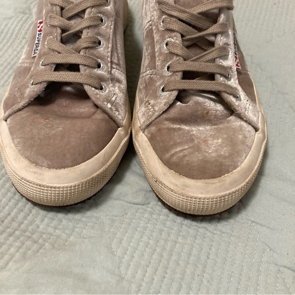 Superga Velvet Sneakers Skate Shoes Womens Size 7 Beige Tan S00DJRO - Picture 2 of 16
